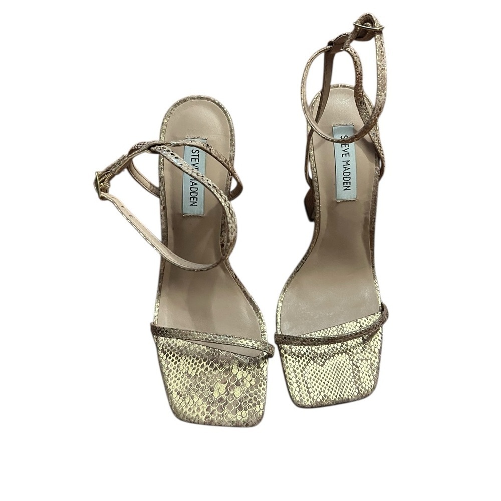 Steve Madden Midnight Gold Leather Heels‎